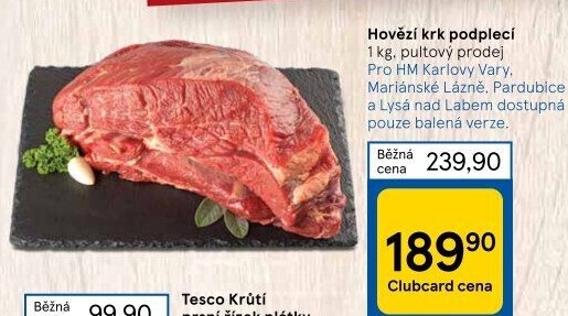 Hovězí přední bez kosti - krk podplečí