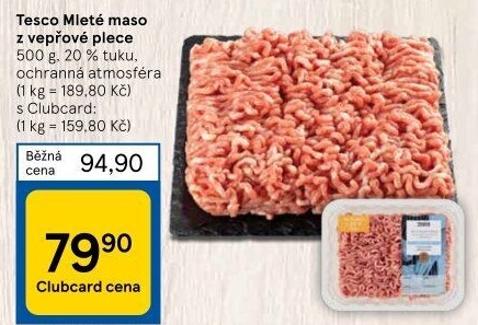 Maso mleté vepřové z plece Tesco