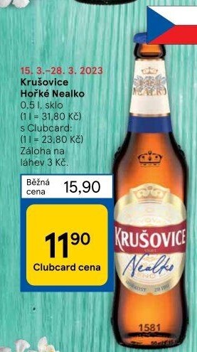 Pivo nealkoholické Královsky hořké Krušovice
