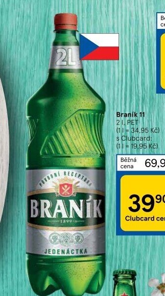 Pivo světlý ležák 11° Jedenáctka Braník