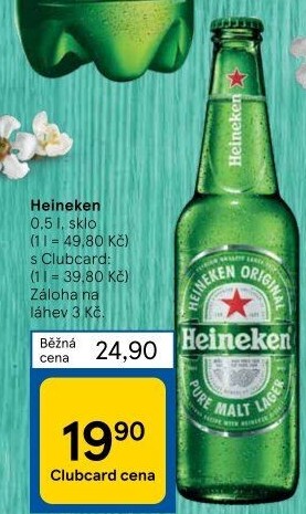 Pivo světlý ležák Heineken