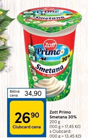 Smetana ke šlehání Primo Zott