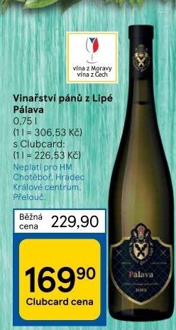 Víno Pálava Vinařství Pánů z Lipé