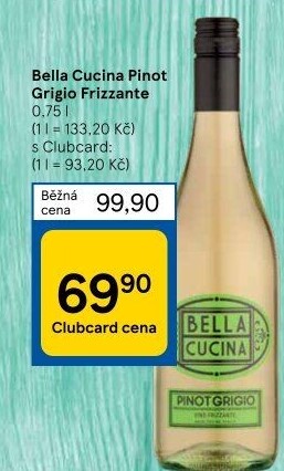 Víno Pinot Grigio Frizzante Bella Cucina