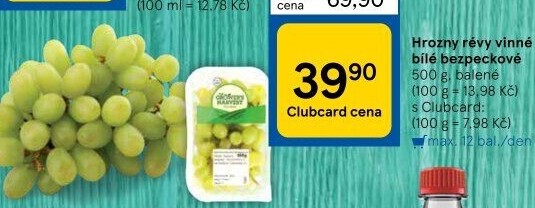 Hrozny bílé bezsemenné