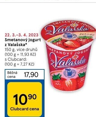Jogurt smetanový ochucený z Valašska Mlékárna Valašské Meziříčí
