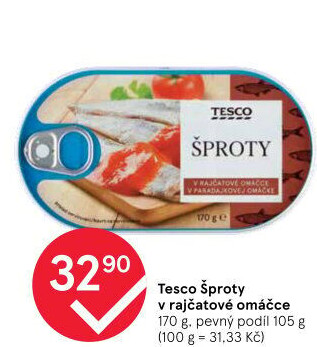 Šproty v omáčce Tesco Value
