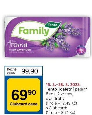 Toaletní papír 2vrstvý Family Tento