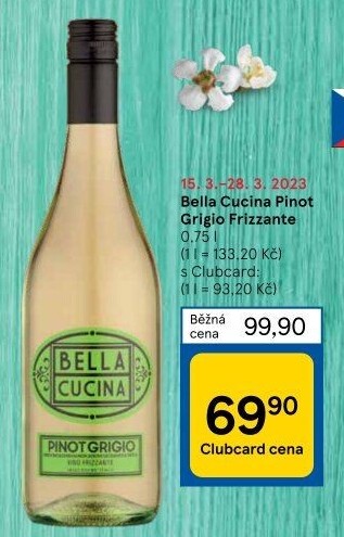 Víno Pinot Grigio Frizzante Bella Cucina