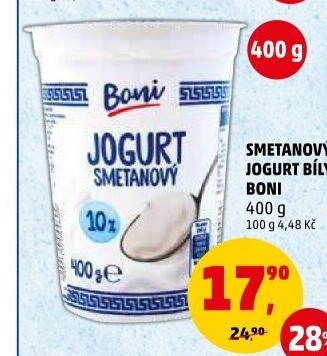 Bílý jogurt smetanový Boni