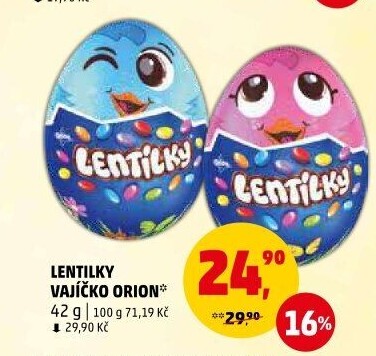 Čokoládové vajíčko s lentilkami Orion