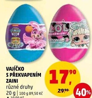 Čokoládové vajíčko s překvapením Zaini