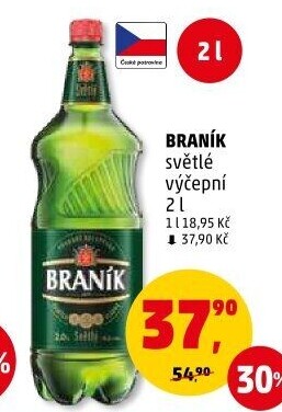 Pivo světlé výčepní 10° Braník