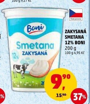 Smetana zakysaná Boni 12%