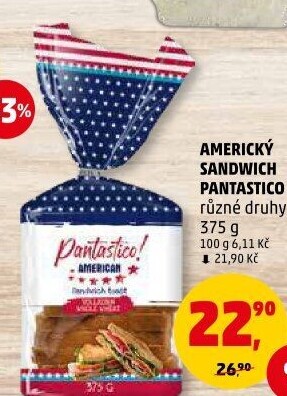 Toustový chléb American Sandwich Pantastico!