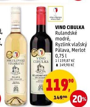 Víno Rulandské modré bio Víno Cibulka