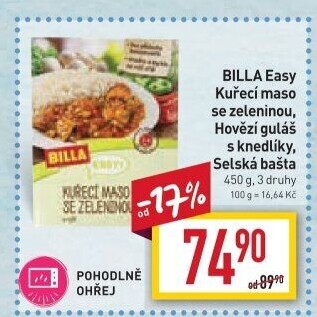 Kuřecí maso se zeleninou a rýží Easy Billa