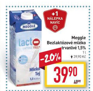Mléko trvanlivé bez laktózy Meggle - 1,5% polotučné