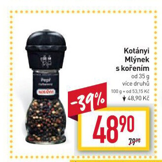 Mlýnek s kořením Kotányi