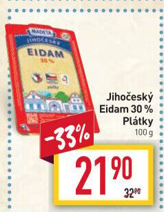 Sýr Eidam Jihočeský 30% Madeta