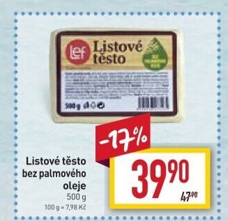 Těsto listové Lef