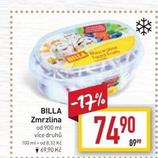 Zmrzlina ve vaničce Billa