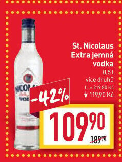 Vodka extra jemná St. Nicolaus