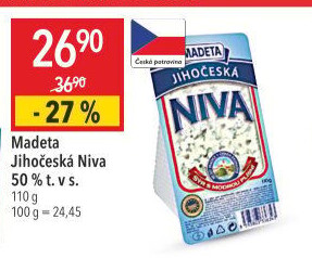 Sýr Niva Jihočeská 50% Madeta