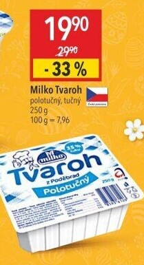 Tvaroh polotučný z Poděbrad Milko