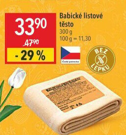 Listové těsto bez lepku Šetra