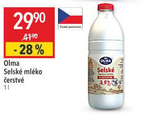 Mléko čerstvé selské Olma - 3,9% plnotučné