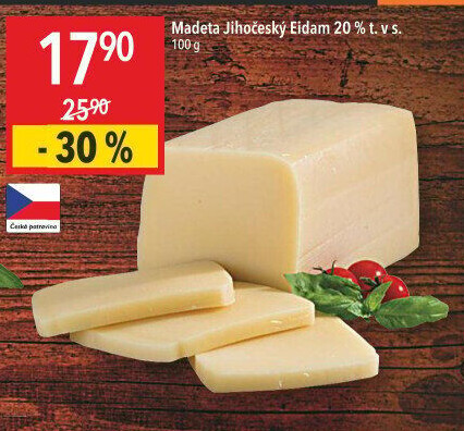 Sýr Eidam Jihočeský 20% Madeta