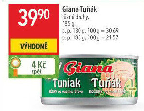 Tuňák kousky ve vlastní šťávě Giana