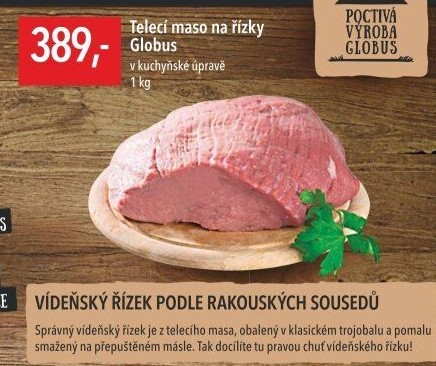 Telecí maso na řízky Globus
