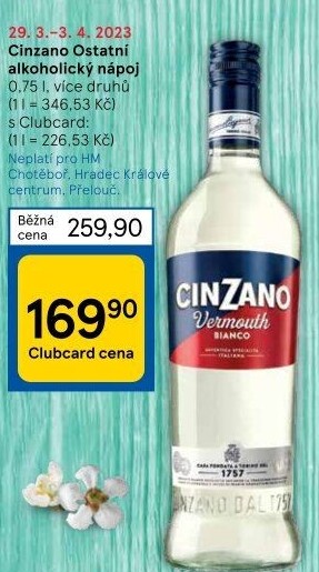 Aperitivy Cinzano