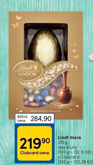 Čokoládové vajíčko Lindor Lindt
