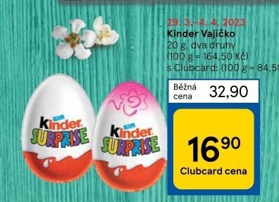 Čokoládové vajíčko s překvapením Kinder Surprise