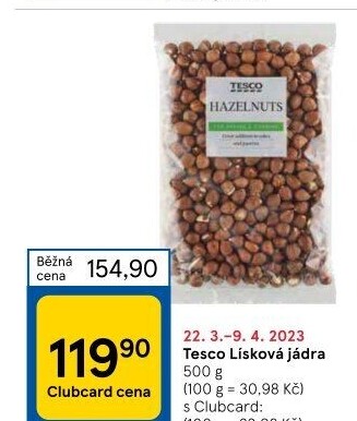 Lískové ořechy Tesco