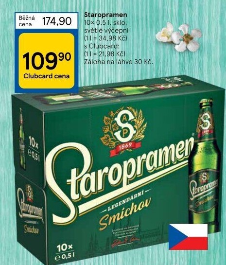 Pivo světlé výčepní 10° Smíchov Staropramen
