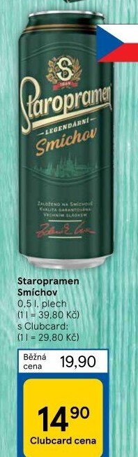 Pivo světlé výčepní 10° Smíchov Staropramen