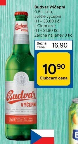 Pivo světlé výčepní Budweiser Budvar