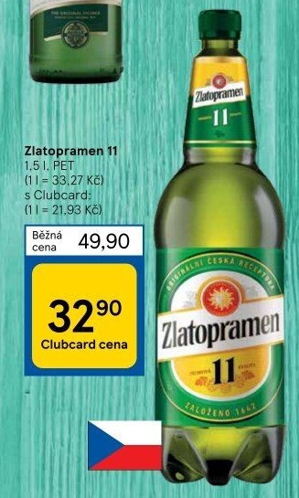 Pivo světlý ležák 11° Zlatopramen