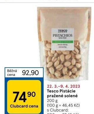 Pražené pistácie Tesco