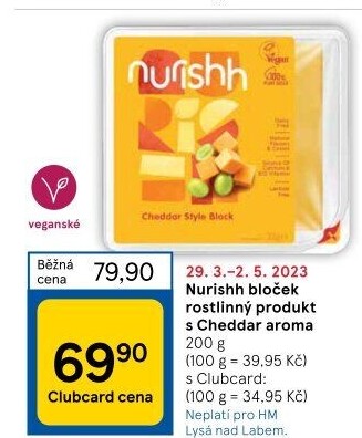 Sýr rostlinný Cheddar Nurishh