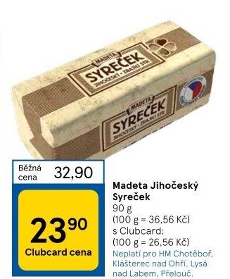 Sýr Syreček Jihočeský Madeta