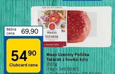 Tatarský biftek z hovězí kýty Maso uzeniny Polička