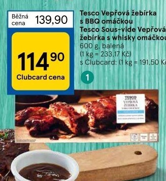 Vepřové žebra Sous vide Tesco