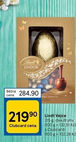 Čokoládové vajíčko Lindor Lindt
