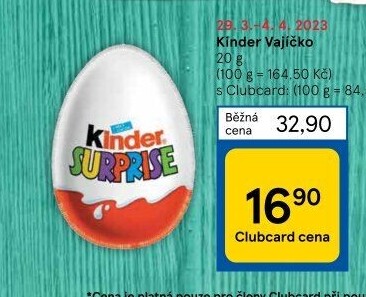 Čokoládové vajíčko s překvapením Kinder Surprise