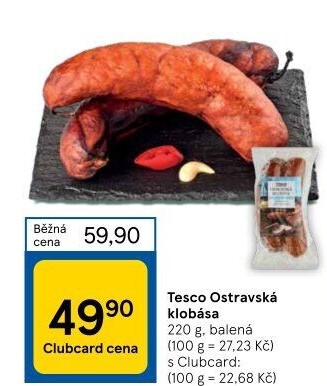 Ostravská klobása Tesco